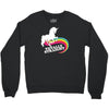 totally straight funny rainbow unicorn gay pride novelty fashion Crewneck Sweatshirt