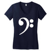 bass cleff funny Women's V-Neck T-Shirt