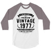 Genuine Premium Vintage 1977 Classic Perfectly Aged Limited Edition 3/4 Sleeve Shirt