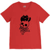 cat and crossbones V-Neck Tee