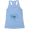 coming soon baby boy maternity design Racerback Tank