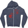 bloods hand Zipper Hoodie