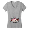 February Peeking Out Asian Baby Girl Women's V-Neck T-Shirt