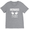 caution! jazz handsfunny jazz dance comic boogie camp trumpet V-Neck Tee