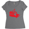 Canada Continent Roots Women's Triblend Scoop T-shirt