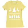 christmas scene reindeer funny Ladies Fitted T-Shirt