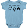 man woman geek symbols Baby Onesie
