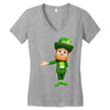 DABBİNG LEPRECHAUN Women's V-Neck T-Shirt