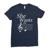 she wants the d black Ladies Fitted T-Shirt