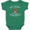 she's beauty she' grace t shirt chicken farm Baby Bodysuit