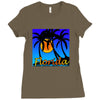 florida palm trees sunset Ladies Fitted T-Shirt