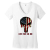 skull us flag live free or die Women's V-Neck T-Shirt