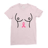 breast with pink ribbon Ladies Fitted T-Shirt