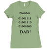 number one dad funny t shirt binary nerd geek tee s 3xl Ladies Fitted T-Shirt