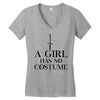 a girl has no costume (black) Women's V-Neck T-Shirt