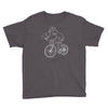 shark riding bicycle bike funny Youth Tee