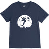 skiier moon moonlight silhouett V-Neck Tee