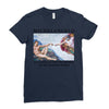 Michelangelo Creation of Adam Ladies Fitted T-Shirt