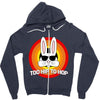 too hip to hop   bunny easter Zipper Hoodie