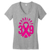 end breast cancer   39 warriors Women's V-Neck T-Shirt
