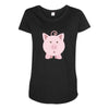 cute surprised pig pig Maternity Scoop Neck T-shirt