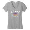 donut touch me funny Women's V-Neck T-Shirt