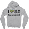i love my soldier regular camouflage Zipper Hoodie