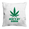 Support Liver Cancer Awareness With A Emerald Cannabis Leaf Throw Pillow