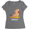 yoga pug exhale Women's Triblend Scoop T-shirt