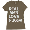 real men love pugs Ladies Fitted T-Shirt