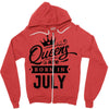 Queens Are Born In July Zipper Hoodie