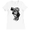 dance robot music old Ladies Fitted T-Shirt