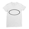 black oval Ladies Fitted T-Shirt