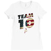 team 10 american flag Ladies Fitted T-Shirt