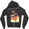 pug in a crew Zipper Hoodie