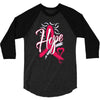 breast cancer awareness hope ribbon heart 3/4 Sleeve Shirt