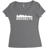 brooklyn city skyline silhouette Women's Triblend Scoop T-shirt