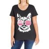 cat usa Ladies Curvy T-Shirt