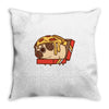 pizza pug Throw Pillow