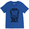 Never Underestimate Dog Rescuer Who Was Born July V-Neck Tee