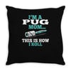 i'm a pug mom Throw Pillow