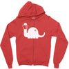 apatosaurus white Zipper Hoodie