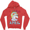 unicorns are born in april cute unicorn Zipper Hoodie