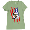 american eagle usa flag head Ladies Fitted T-Shirt