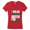 i wear emerald green for liver cancer awareness Women's V-Neck T-Shirt