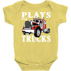 plays with trucks family matching Baby Bodysuit