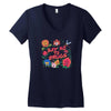 learn from the flowers Women's V-Neck T-Shirt