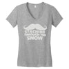 mustaching through snow Women's V-Neck T-Shirt