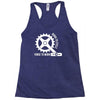 born to cycle forced to work Racerback Tank