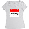 title of day of the week sunday day of the week Women's Triblend Scoop T-shirt